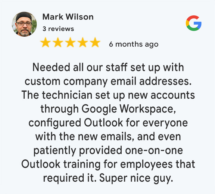 IT Support for Small Business Google Review 3